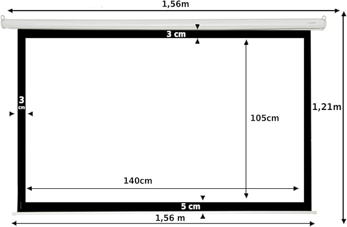 Pantalla de proyeccion manual de 140 x 105cm , Luxscreen 72 ...