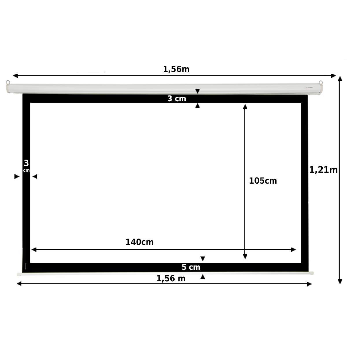 Pantalla de proyeccion manual de 140 x 105cm , Luxscreen 72 ...