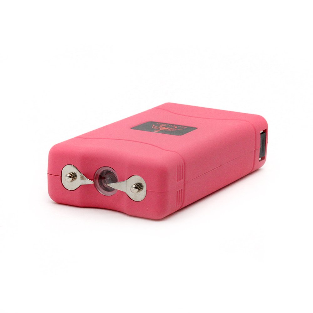 Red Scorpion Mini Stun Gun 800-500 Million Volts Rechargeable with LED Tactical Flashlight (Pink)