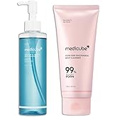 medicube Double Cleansing Glow Duo: Zero Pore Blackhead Cleansing Oil and PDRN Marshmallow Whip Cleanser