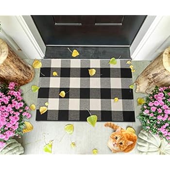 Buffalo Plaid Checkered Rug by SGallerie - Black & White 23.6