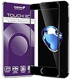 iPhone 7 Screen Protector, Fosmon TOUCH [HD Clear 3D | Full Coverage | Tempered Glass] Color Layer 9H Hardness Oleophobic Coating Glass Shield for Apple iPhone 7 (Black)