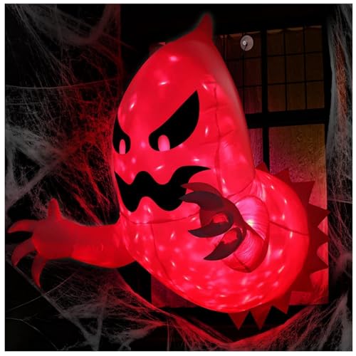 Halloween Decorations, 4.5ft Halloween Inflatables Scary Flying Ghost Built in LED Indoor Outdoor Blow up Decorations Inflatable Ghost Large Window