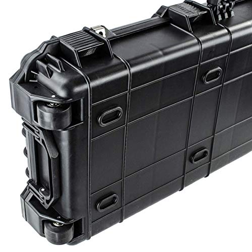 Eylar 44 Inch Protective Roller Tactical Rifle Hard Case with Foam, Mil-Spec Waterproof & Crushproof, Two Rifles Or Multiple Guns, Pressure Valve with TSA Approved Lockable Fittings Black - Thumbnail 3
