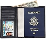 Dante RFID Blocking Leather Passport Wallet Passport Holder+ Slim Bifold for Men and Women + Protect Your Passport and Credit Card