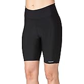 Terry Bike Shorts Women Padded Cycling Shorts, Chill 7 Bike Short 7 Inch Inseam Hi-Rise Compression Silicone Leg Band