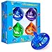 Aviv Judaica Musical Light Up Dreidel Set - Hanukkah Spinning Tops - Plays 2 Classic Hanukkah Songs - Assorted Colors (4 Pack)