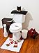 4 Pcs Christmas Santa Bathroom Toilet Seat Cover and Rug Set - White Snowman