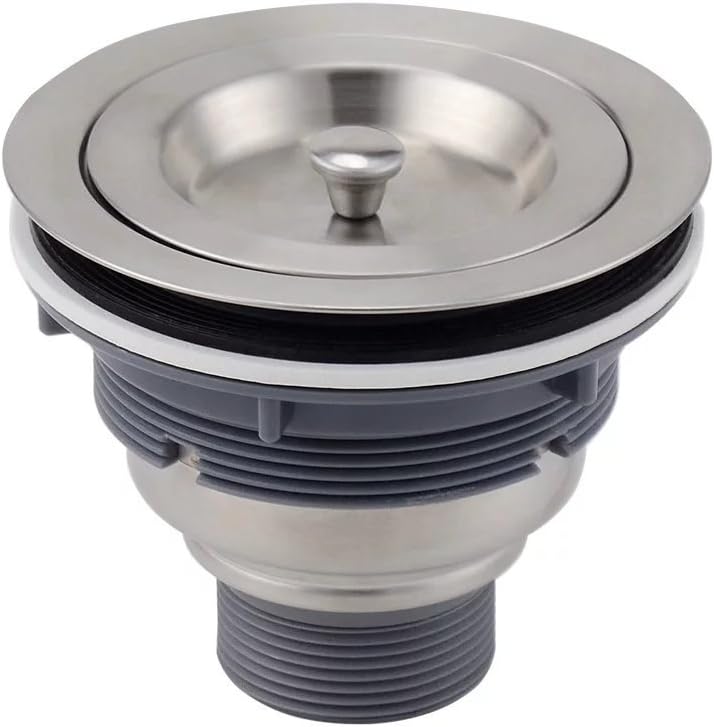 Interior Solutions 3-1/2-Inch Kitchen Sink Drain Stopper with Removable Deep Waste Basket Strainer and Cover Lid Rustfree SUS 304 Stainless Steel SDS3001