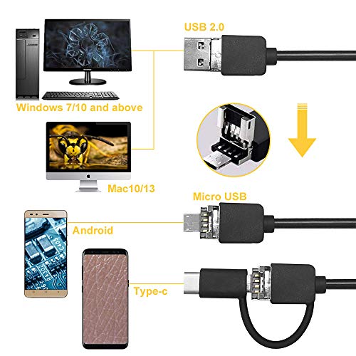 Leanking USB Digital Microscope 1000x 8 LED Magnification Endoscope Camera with Metal Stand Compatible with Windows, Android and Mac