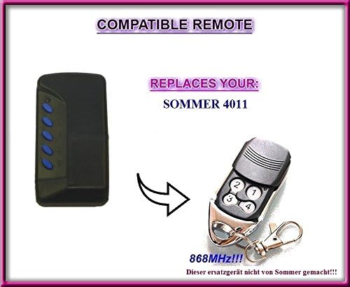 SOMMER 4011 compatible remote control replacement transmitter, 868.8Mhz rolling code key fob. (NOT MADE BY Sommer)