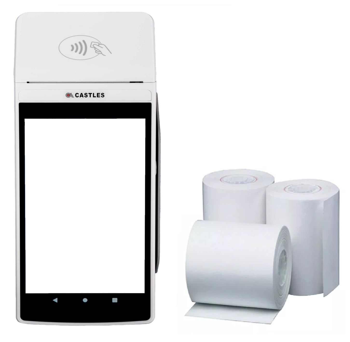 Replacement Receipt Paper for Castles Saturn 1000 Payment Device, 20 Rolls