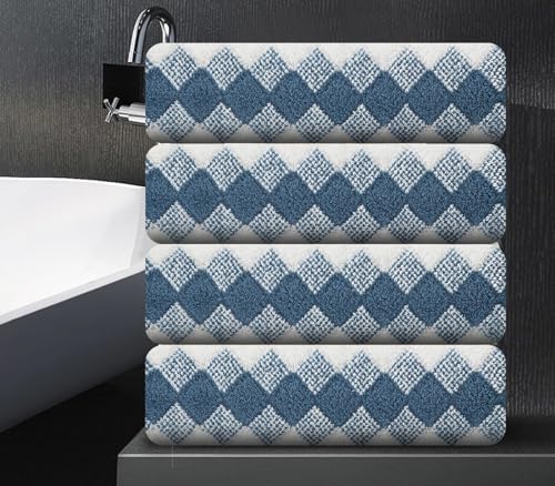 MAGGEA 4 Piece Bath Towel Oversized Bath Sheet 35"x70" Bathroom Towel Extra Large Bath Towel Set Soft Highly Absorbent Quick Dry Premium Bath Towel for Bathroom Hotel 600GSM Shower Towel Spa,Blue