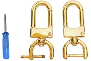 willikiva Replacement D-Rings Swivel Snap Hooks Push Gate Clip Lobster Claw Clasp DIY Leather Craft Purse (Bright Gold,1/2inch)