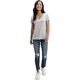 Splendid Women's Kate Short-Sleeve V-Neck Tee | Heather Grey | Large Loose Fit