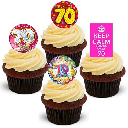 70th cumpleaños hembra, - decoración para tarta para comestible ...