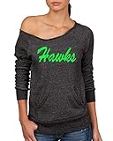 Jacted Up Tees Hawks Alternative Off-the-Shoulder LADIES Eco-Fleece Sweatshirt
