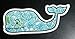 Vineyard Vines Hibiscus Whale Vinyl Sticker Decal (Blue/White/Green/Black)