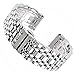 20mm 22mm 24mm Solid Stainless Steel Watch Band Silver 316L Push Button Hidden Bracelet Watch Strap for Mens Womens