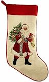 Lynn Haney Jingle Claus Santa Needlepoint Christmas stocking