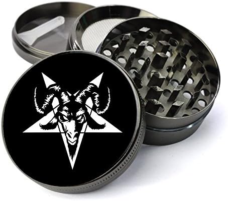 Expression Gifts 5 Piece Satanic Goat Head with Pentagram Spice Tobacco Herb Grinder with Pollen/Keef Catcher, X-Large
