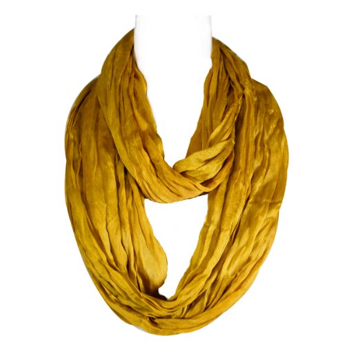 Wrapables Lightweight Silky Soft Infinity Loop Scarf, Gold Yellow