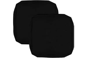 FLYMEI Patio Cushion Covers 20x20x2 Waterproof Outdoor Cushion Cover Replacement 2Packs Outdoor Seat Cushion Slipcover for Rattan Chair Sofa, Black