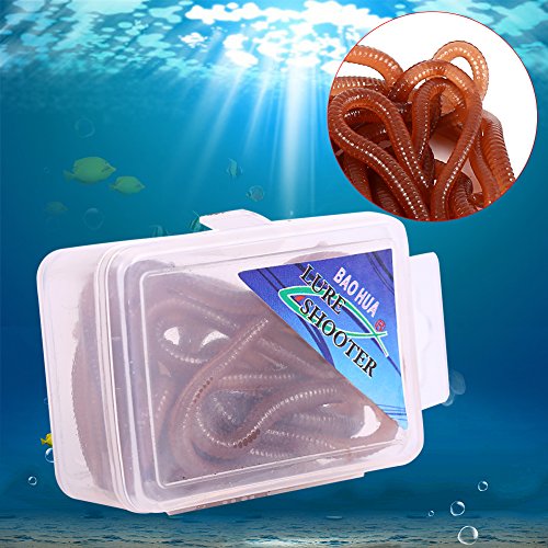 VGEBY Wurm Fischköder Weiche Fisch Köder Tackle Rig Grub Haken für Bass Forellen Angeln – Bild 8