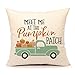 4TH Emotion Fall Pumpkin Truck Throw Pillow Cover Autumn Quotes Cushion Case for Sofa Couch 18