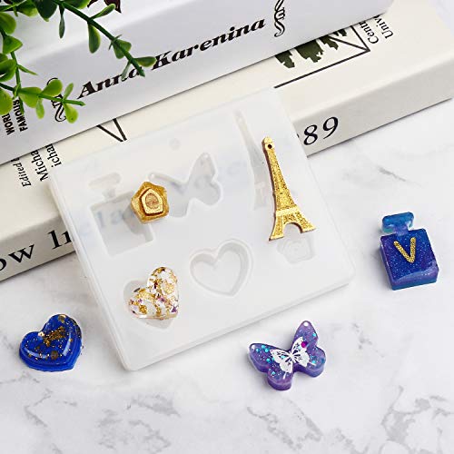 Jewelry Resin Molds, LET'S RESIN 9PCS Epoxy Resin Silicone Molds for Pendants, Keychain, Necklace, Earring, Resin Crafts Jewelry DIY - Thumbnail 2