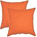 YOUR SMILE Pack of 2 Canves Faux Linen Throw Pillow Covers 18x18inch Square Rustic Farmhouse Decorative Burlap Pillowcases Cushion Covers for Couch Bed Sofa Living Room Orange