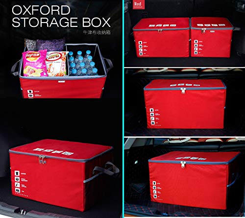 Auto Car Trunk Organizer Foldable Cover Waterproof Non Slip Bottom Cargo Storage Multiple Compartments for Any Car, SUV, Mini-van,Large Capacity 75L，Washable (Black)