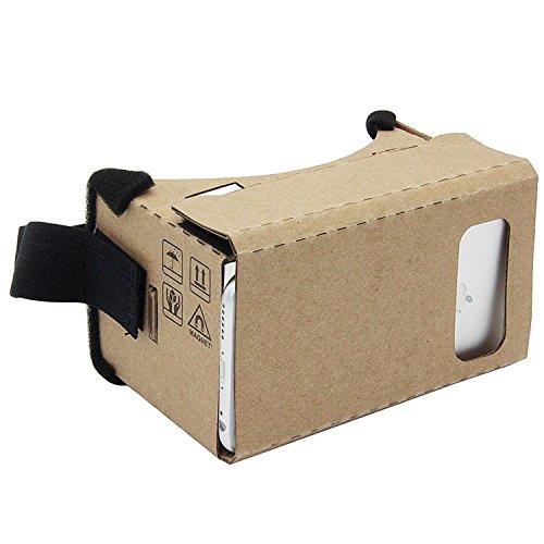 DAISEN Google Cardboard, DIY 3D VR Box Google Virtual Reality Headset Glasses Cardboard Kit for Smartphones with Headband (google cardboard)