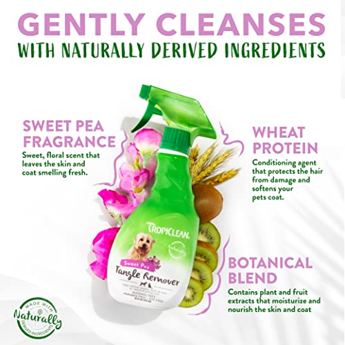 TropiClean Sweet Pea Cat & Dog Detangler Spray Dematting Dog