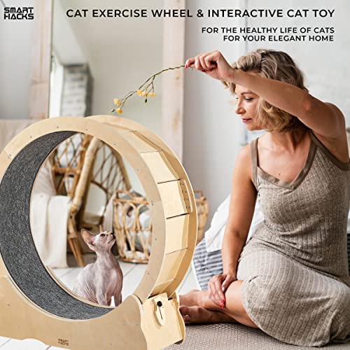 SMART HACKS Cat Wheel, Cat Exercise Wheel, Cat Wheel Exerciser for