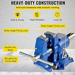 BestEquip 4" Heavy Duty Bench Vise , Double Swivel