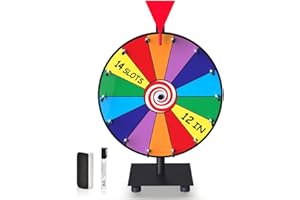 abitcha 12-inch Spinning Prize Wheel - Heavy Duty Base with 14 Slots Color Tabletop Spinner - Spin The Roulette Wheel for Carnival, Trade Show, Win Fortune Spin Games