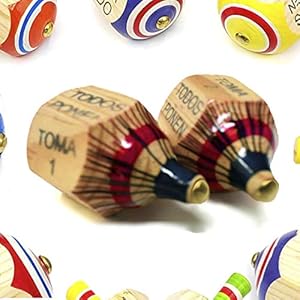(Newest Version) Alondra’s Imports (TM) Uniquely Designed, Classic Wood Spinning Top Game (Pirinola Toma Todo…