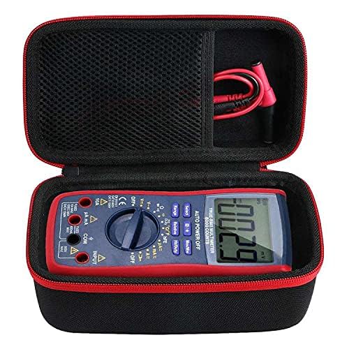 Khanka Hard Case For AstroAI Digital Multimeter TRMS 6000 Counts Volt Meter Manual and Auto Ranging Measures Voltage Tester.(Case for TRMS 6000, Red zipper)