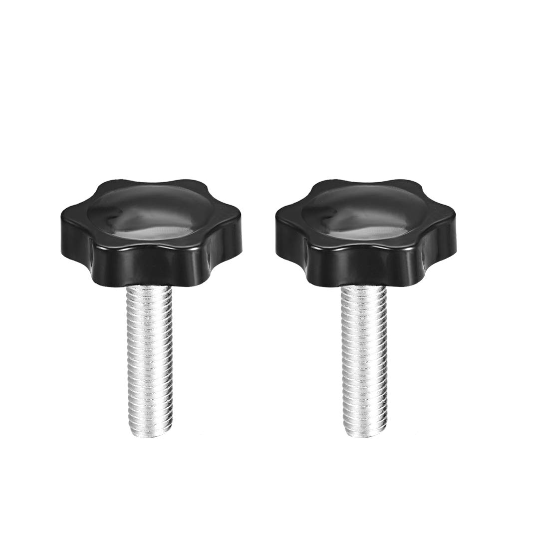 uxcell Clamping Screw Knob, 48mm Dia Plum Hex Shaped Grips Star Knob M10 x 45mm Male Thread, 2pcs