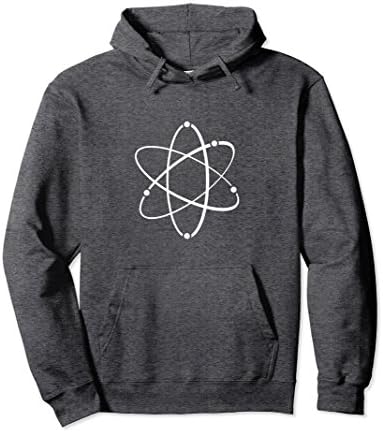 Unisex Retro Atomic Atom Symbol Hoodie 2XL Dark Heather