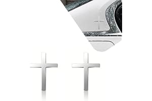 86 V THE BUTCHER 3D Christian Cross Car Decal - Metal Jesus Stickers for Cars, Trucks, SUV, Bible Religious Auto Emblem, Waterproof Chrome Silver Adhesive Backing (Silver*2) (Silver)
