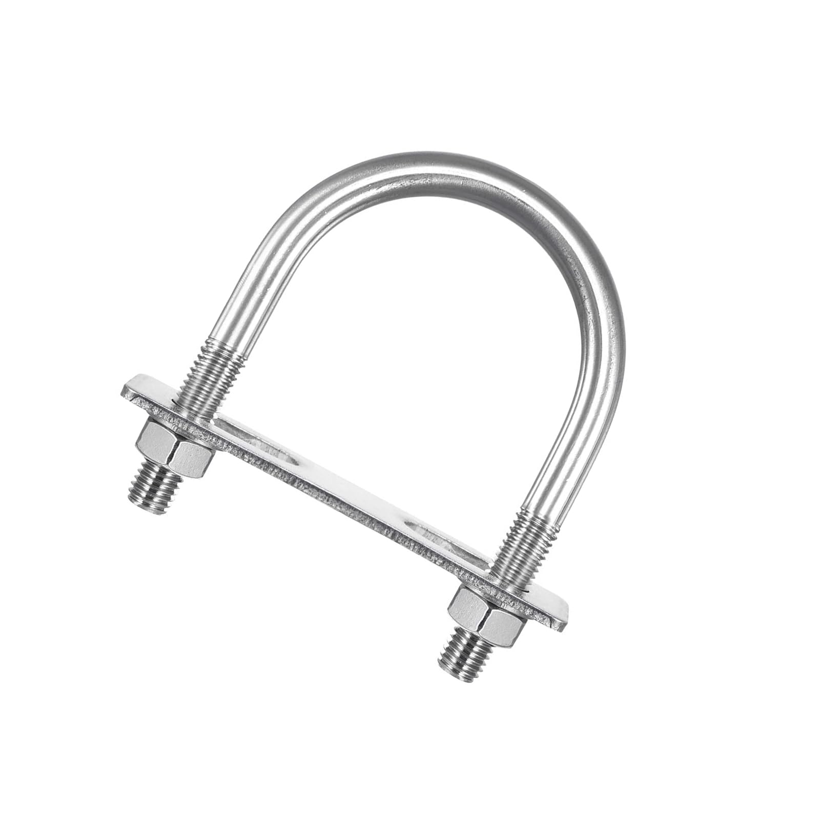 MACHSWON Round U-Bolt,2 Set 304 Stainless Steel M10 U Bolts 57mm(2.25") Inner Width 91mm Length with Nuts and Frame Plate for Automobiles Boat Trailer