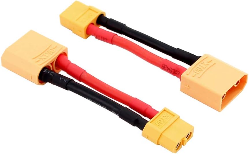 OliYin 3pcs XT90 Male to XT60 Female Connector Converter Adaptor with 12awg 1.96inch Cable(Pack of 3), Yellow - Image 3