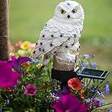 Evelots White Owl Solar LED Lawn & Garden Light, Keep Birds & Squirrels Away