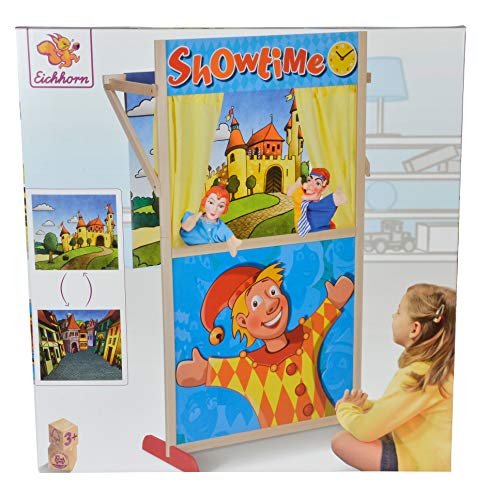 Eichhorn 100002586 - Stand-Kasperltheater 27,5x64x110cm, Zwei tauschbare Hintergründe, teilmontiert, Buchenholz – Bild 7