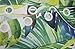 Hookless Shower Curtains by Goodbath, Banana Leaves Floral Fabric Waterproof and Mildew Resistant Bathroom Curtain Set with Hooks, Green White