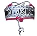 SportyBella Gymnastics Bracelets For Girls- Adjustable Charm Bracelet with Infinity Symbol & Silver Gymnastic Charm. Friendship Bracelet Gifts for Gymnasts, Teams & Coaches. (Pink/Black)
