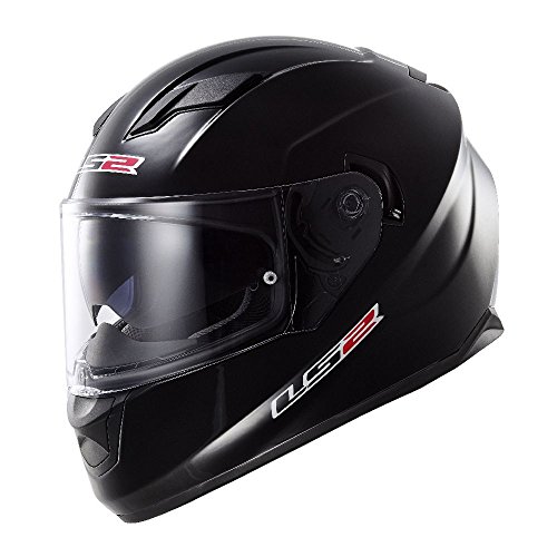 LS2 Stream Solid Full Face Motorcycle Helmet With Sunshield (Black, XX-Large)