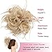 SEGO Tousled Updo Messy Bun Hair Piece Scrunchies Synthetic Wavy Bun Extensions Rubber Band Elastic Scrunchie Chignon Instant Ponytail Hairpiece for Women -Mixed Bleach Blonde